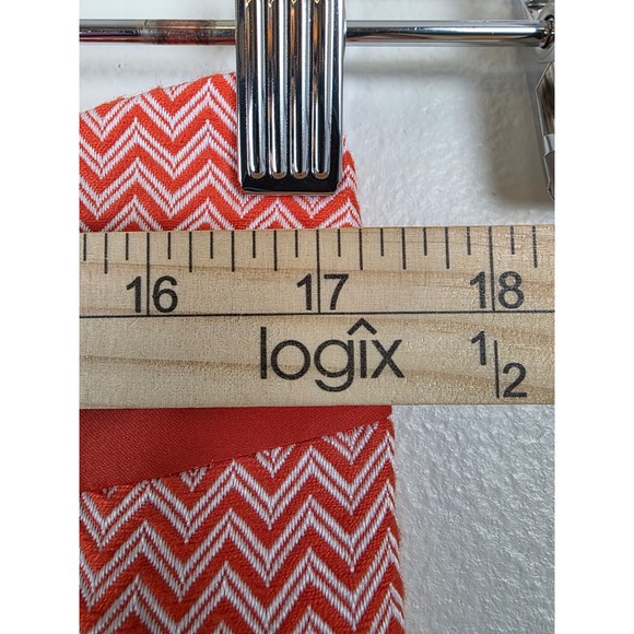 The Limited Mini Skirt Womens 12 Orange White Chevron Lined Career Office NWT - Picture 7 of 14